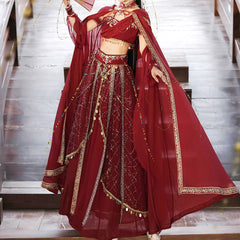 Red Cape Hanfu Skirt Set