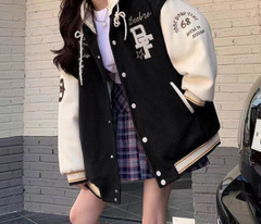 Embroidery Varsity Hooded Jacket