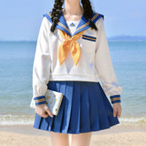 Navy Bow Uniform Pleated Skirt Set