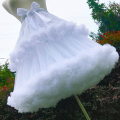 White Bow Mesh Skirt