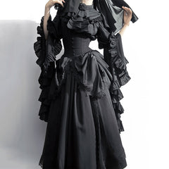 Lace Flower Shirt Skirt Set