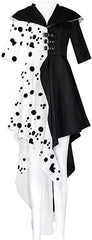 Black And White Witch Cruella Cosplay Dress