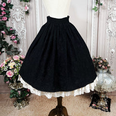 Retro Lace Black Skirt