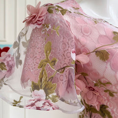 Organza Pink Lace Flower Dress