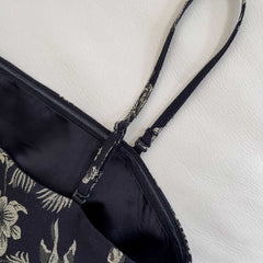 Lace Floral Black Dress