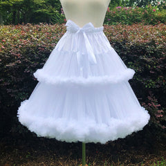 White Bow Mesh Skirt