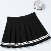 Students Striped Plaid Pleated Skirt