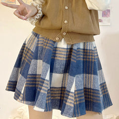 Soft Plaid Woolen Skirt