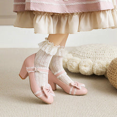 Lolita Lace Bow Heels Shoes