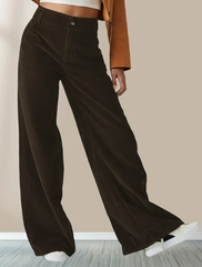 Retro Brown Drape High Waist Pants