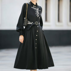 Black Cloud Embroidered Dress