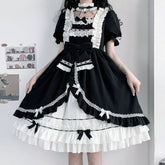 Black White Lolita Bow Dress