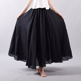 Band Cotton Linen Skirt