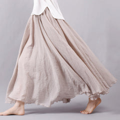 Band Cotton Linen Skirt