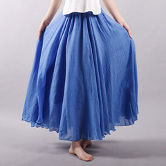 Band Cotton Linen Skirt