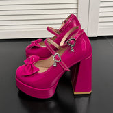 Bow Chunky High Heels