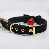 Bow Leather Buckle Bell Necklace