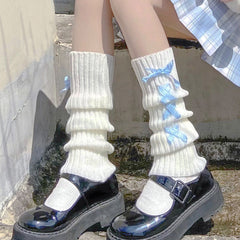 Bow Leg Warmers Knit Warm Socks