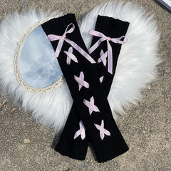 Bow Leg Warmers Knit Warm Socks