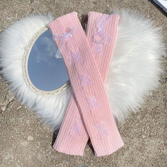 Bow Leg Warmers Knit Warm Socks
