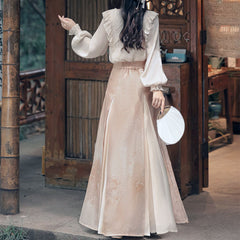 Butterfly Tassel Floral Skirt Shirt Set