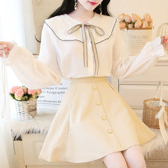 Shirt Puff Skirt Suit