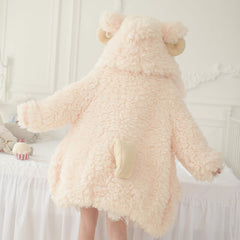 Loose Warm Wool Sheep Hoodie Coat
