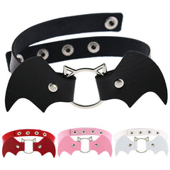 Cute Cat Punk Bat Wings Collar Necklace