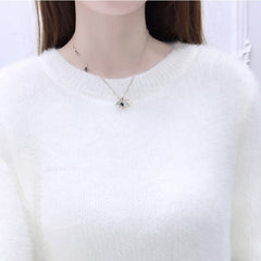 Cute Mohair Sweater Skirt Set