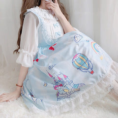 Cute Rainbow Unicorn Bow Dress