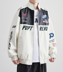 Logo Graphic Vintage Moto Varsity Jacket