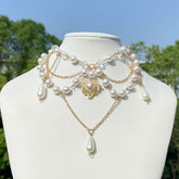 Fairy Core Heart Pearl Pendant Necklace