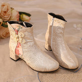 Hanfu Flower Ankle Boots