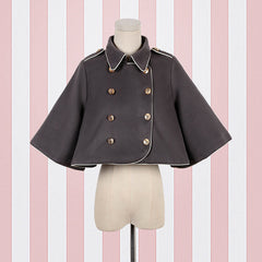 Embroidered Plaid Dress Woolen Cloak Set