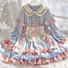 Kawaii Lolita Bow Cat Paw Dress
