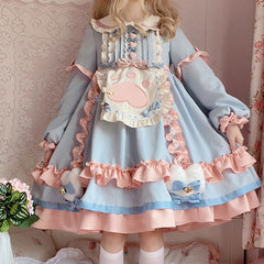 Kawaii Lolita Bow Cat Paw Dress
