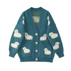 Pocket Sheep Cardigan Sweater Coat