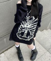 Vintage Butterfly Print Loose Sweater