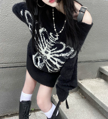 Vintage Butterfly Print Loose Sweater