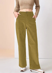 Retro Brown Drape High Waist Pants