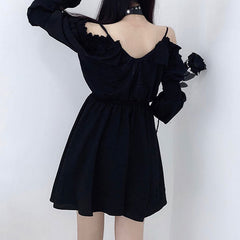 Lace Up Off Shoulder Gothic Dresses