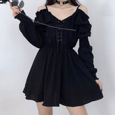 Lace Up Off Shoulder Gothic Dresses