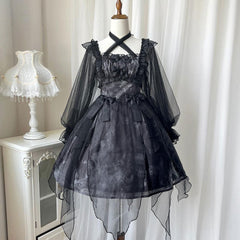 Lace Bow Gauze Dress