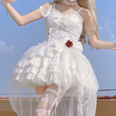Lace Bow Rose Dress
