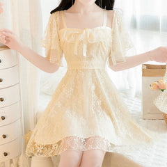 Lace Floral Bow Dress