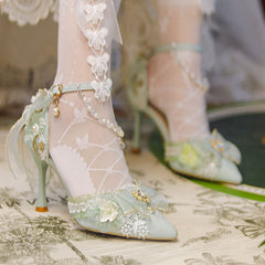 Lace Floral Custom Heels Shoes