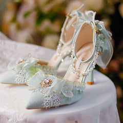 Lace Floral Custom Heels Shoes