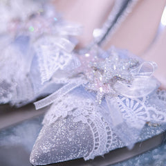 Lace Floral Heels Shoes