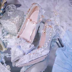 Lace Floral Heels Shoes