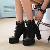 Lace Flower High Heels